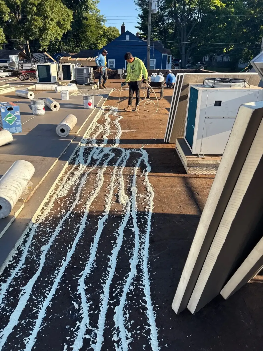 Storm damage documentation on a Upland commercial building