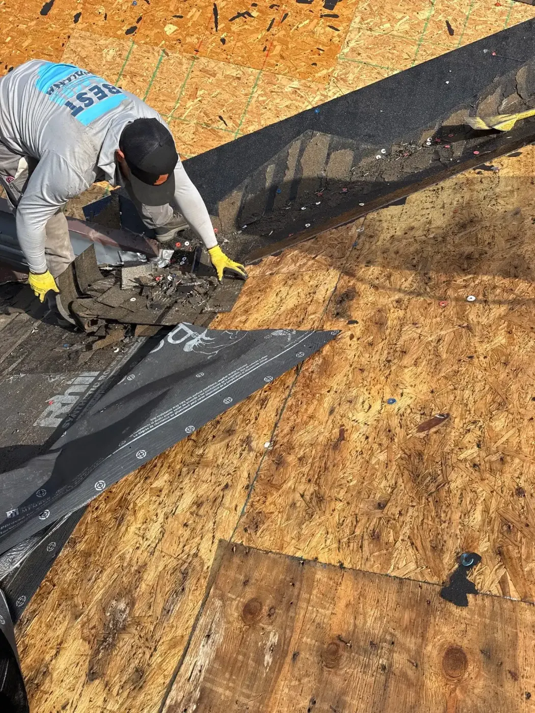 Tarping and dry-in on a Upland commercial roof